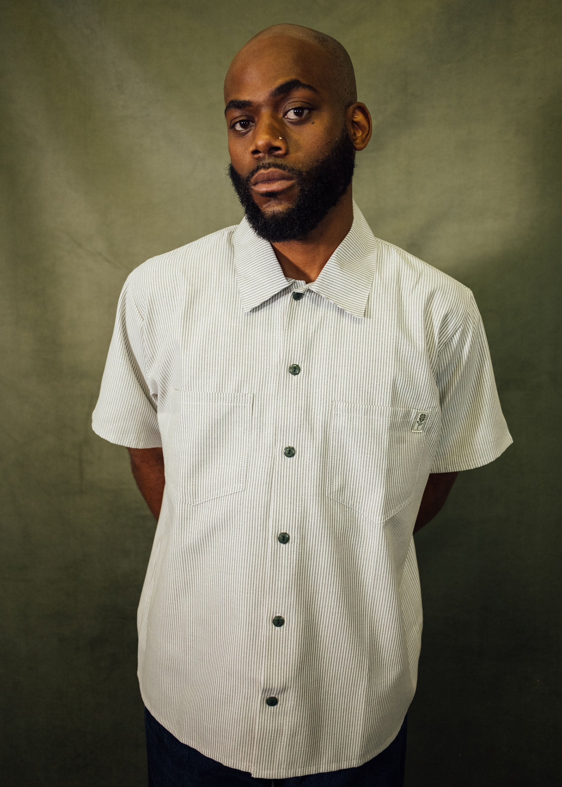 Green Stripes Full Length Work Shirt – Mira Flores