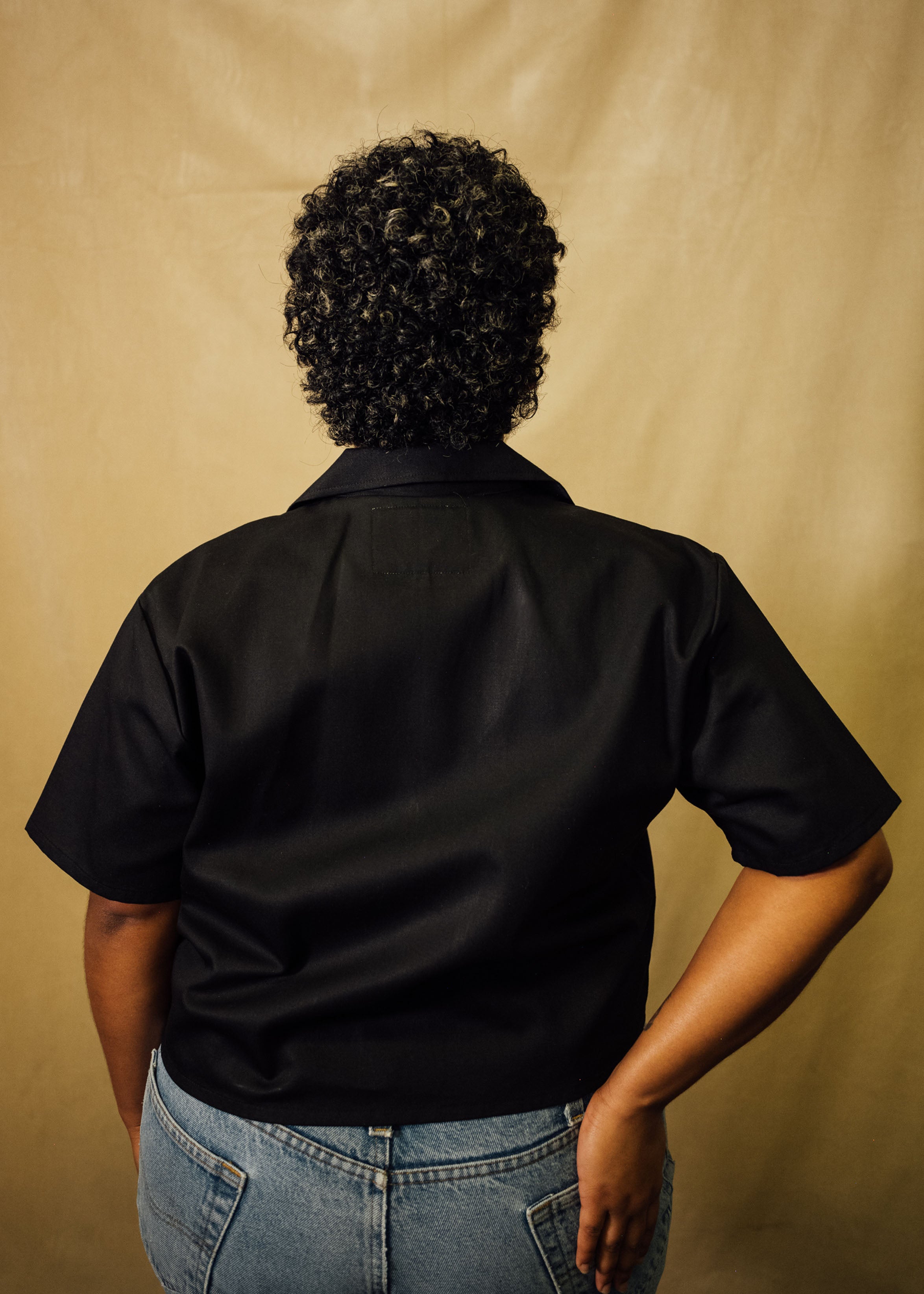 Black Crop Work Shirt – Mira Flores