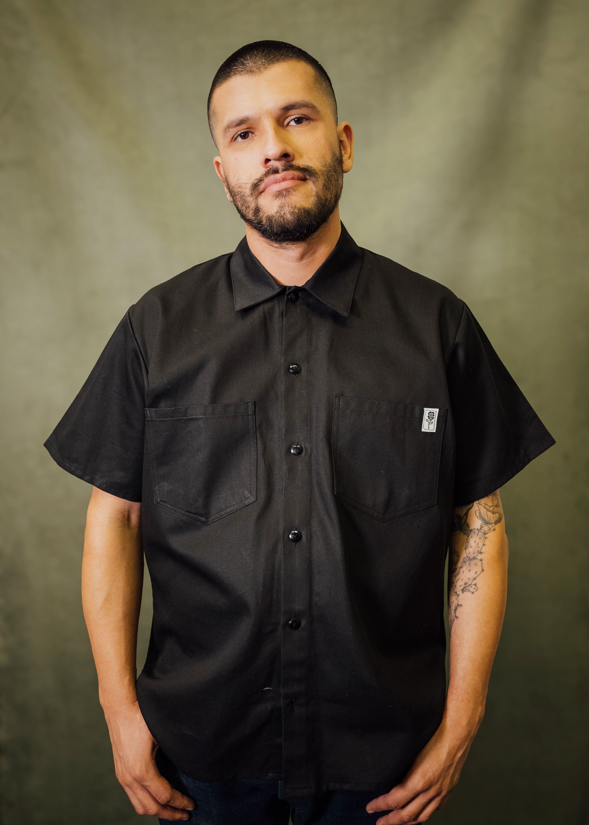 Black Full Length Work Shirt – Mira Flores