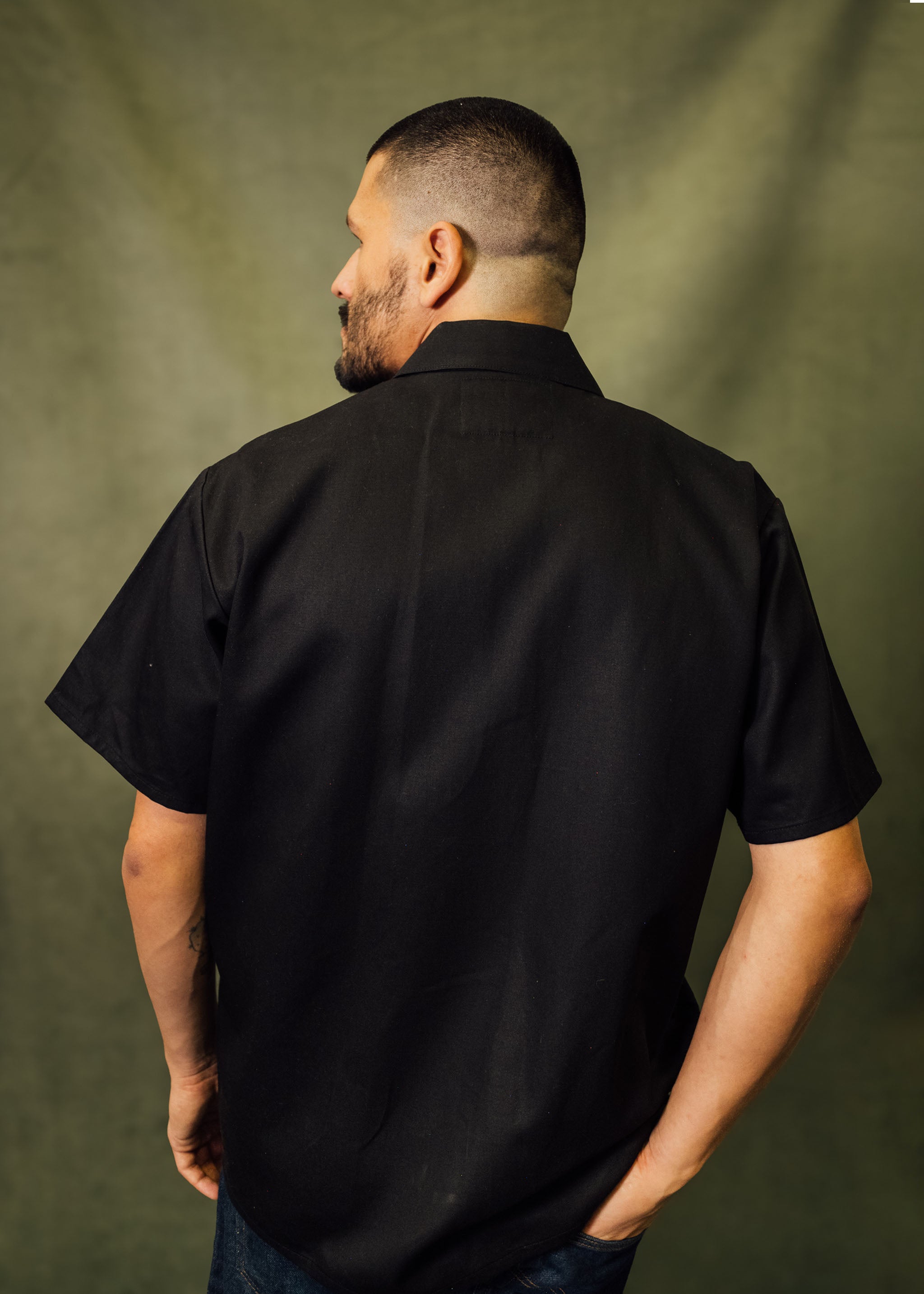 Black Full Length Work Shirt – Mira Flores