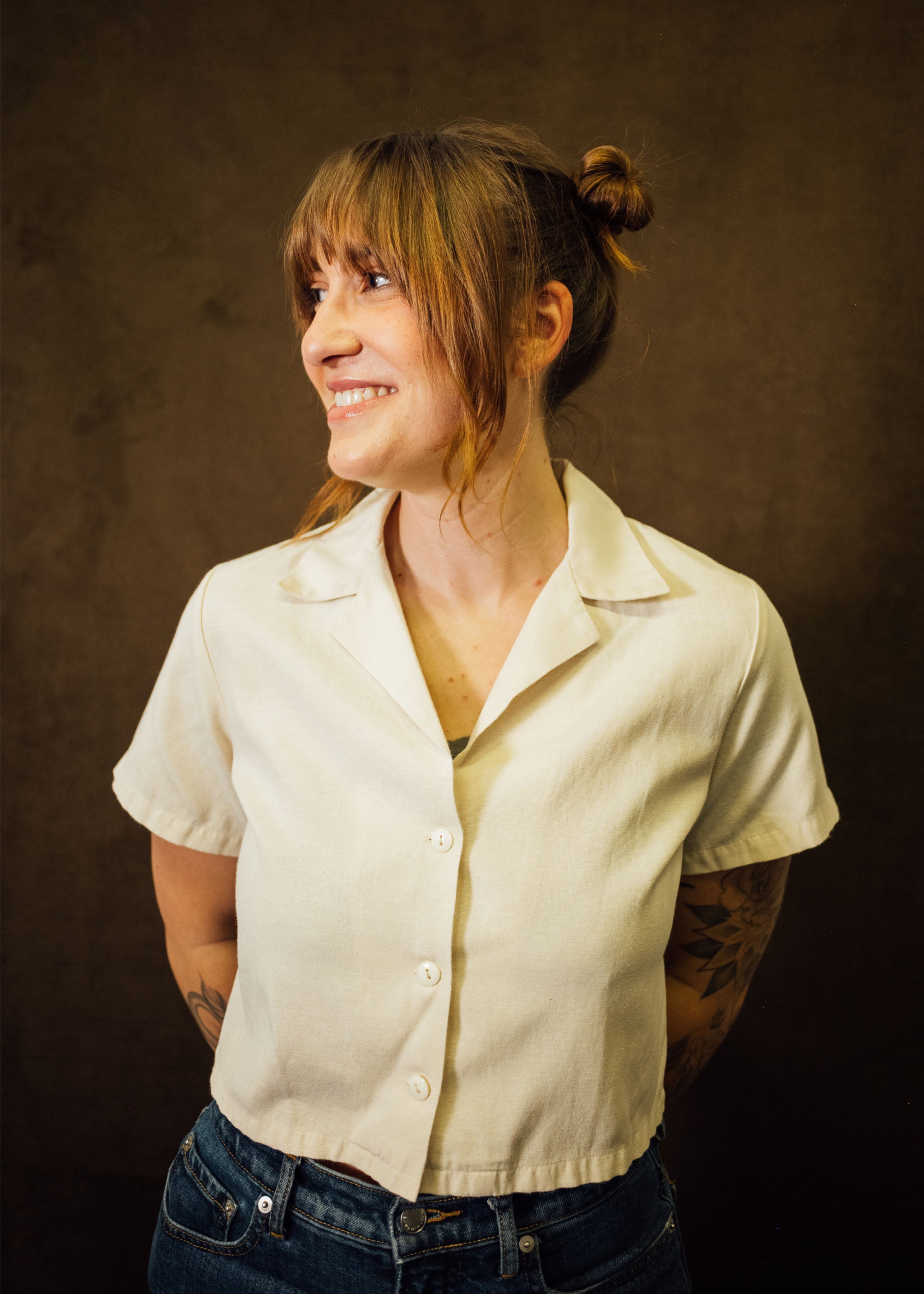 Cream Crop Work Shirt – Mira Flores