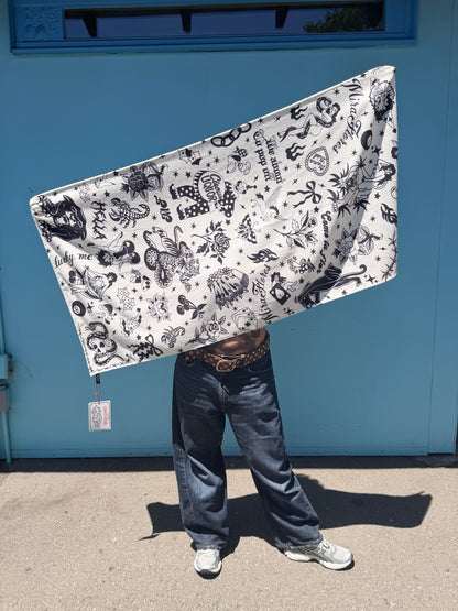 White Flash Beach Towel